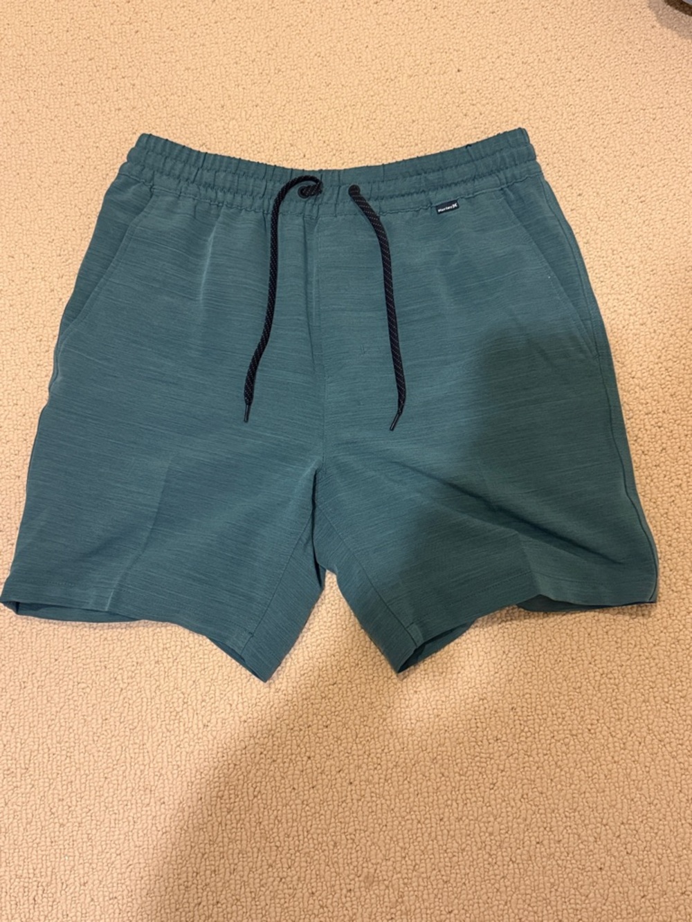 Hurley Men's Teal Drawstring Athletic Shorts